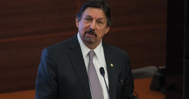 Napoleón Gómez, líder del Sindicato Nacional de Trabajadores Mineros Metalúrgicos y Similares de la República Mexicana