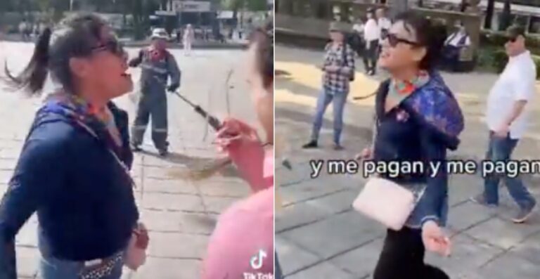 VIDEO Morenista María Clemente persigue e insulta a asistentes a la